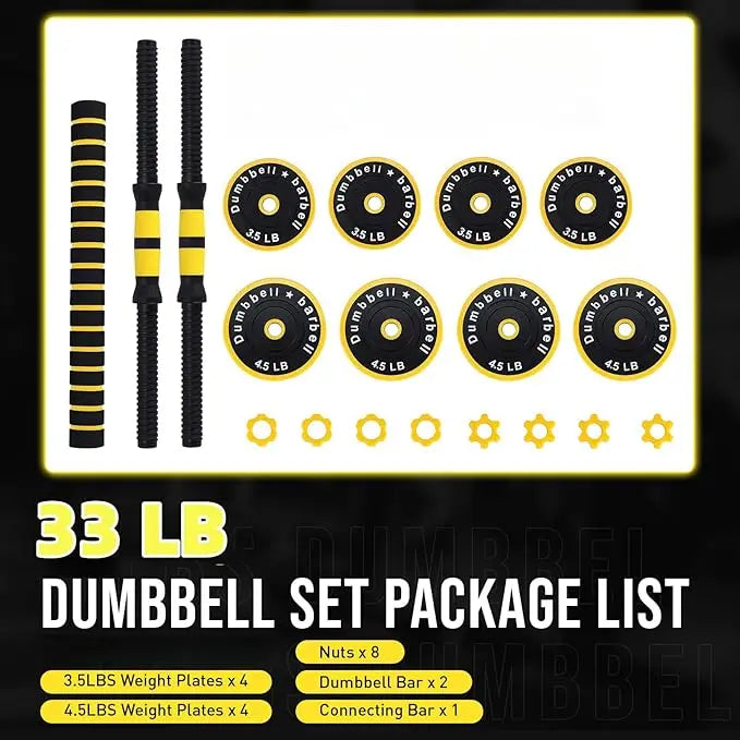 Adjustable Dumbbell Set With Foam Handles For Home Gym Training