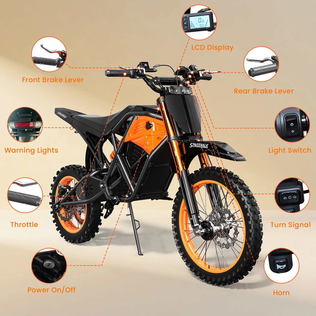 Eilleo Fat Tire Electric Dirt Bike Featuring 48V Motor