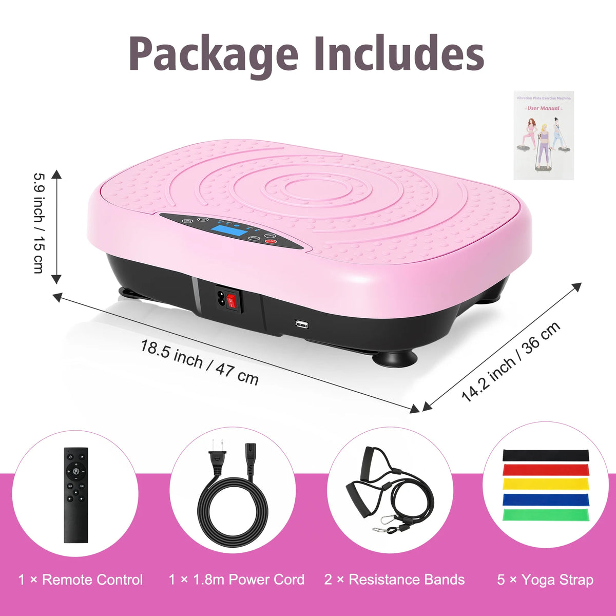 Portable Vibration Plate Exercise Machine Bluetooth Remote Adjustable Speed