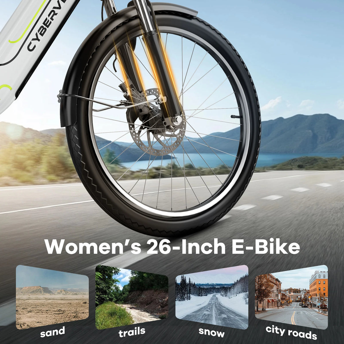 Cybervelo 500W Electric Bike With 48V 25Ah Detachable Battery Pack