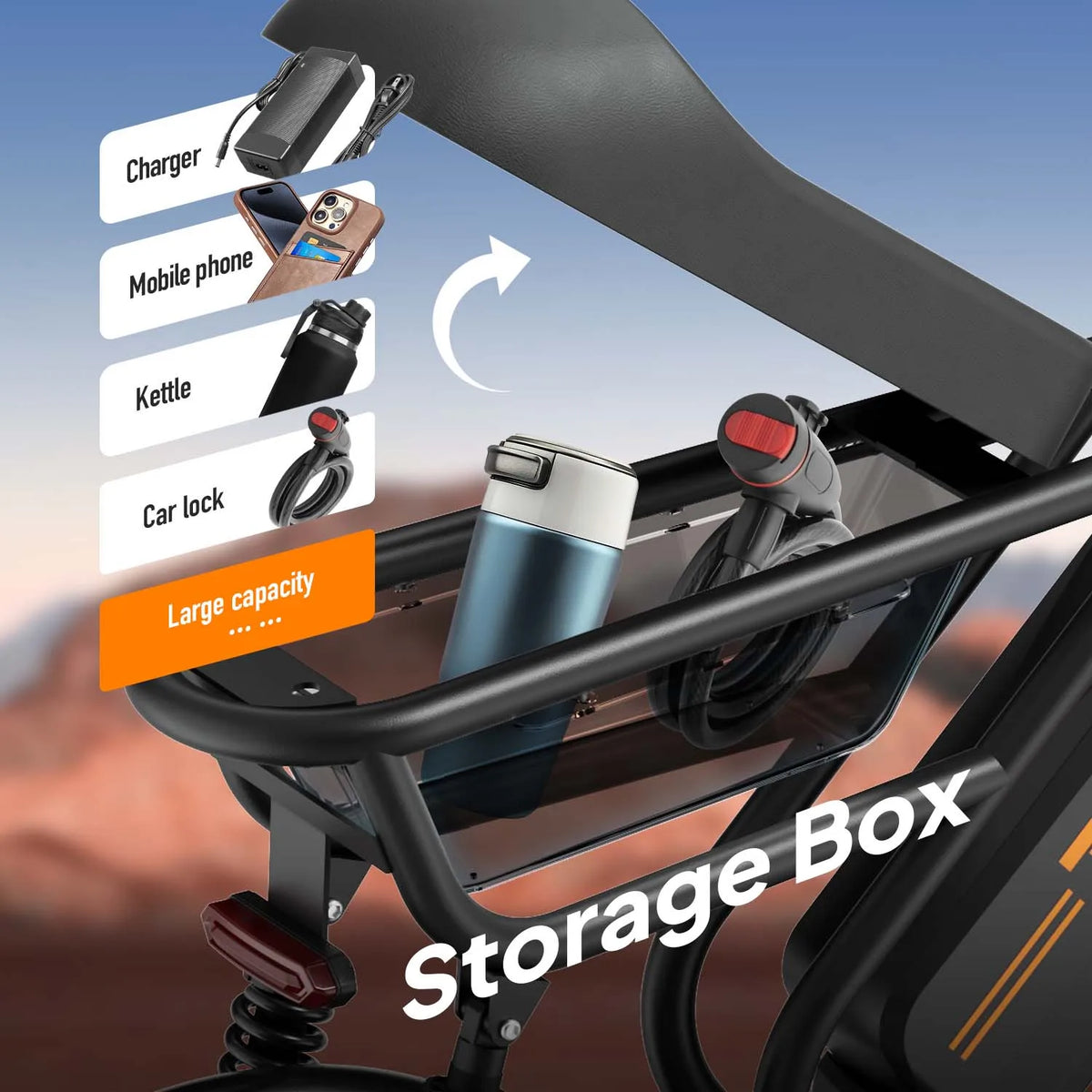 URLIFE T16 Electric Bike With Full Suspension And Storage Box