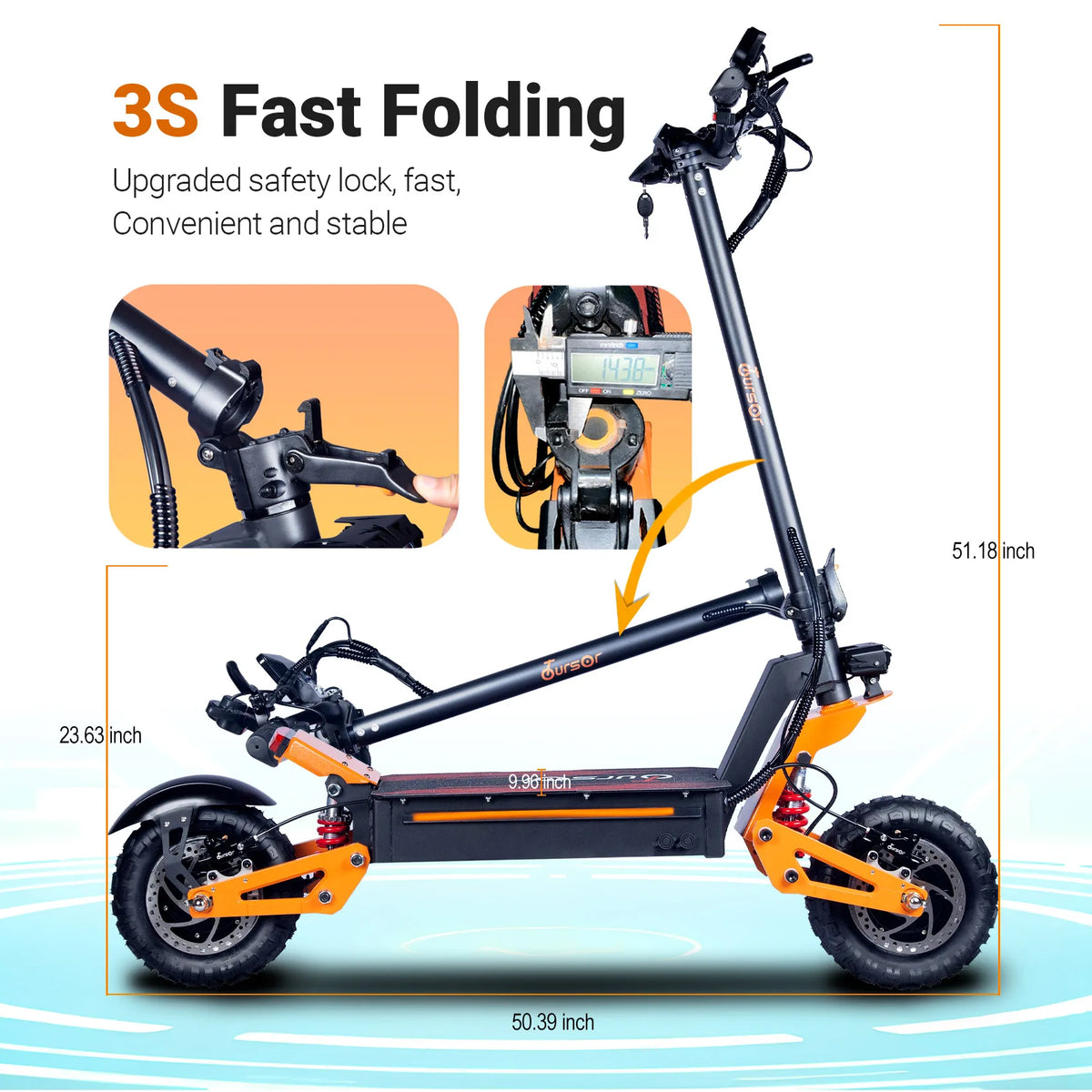 Foldable Dual Motor Off Road Electric Scooter With Hydraulic Brakes