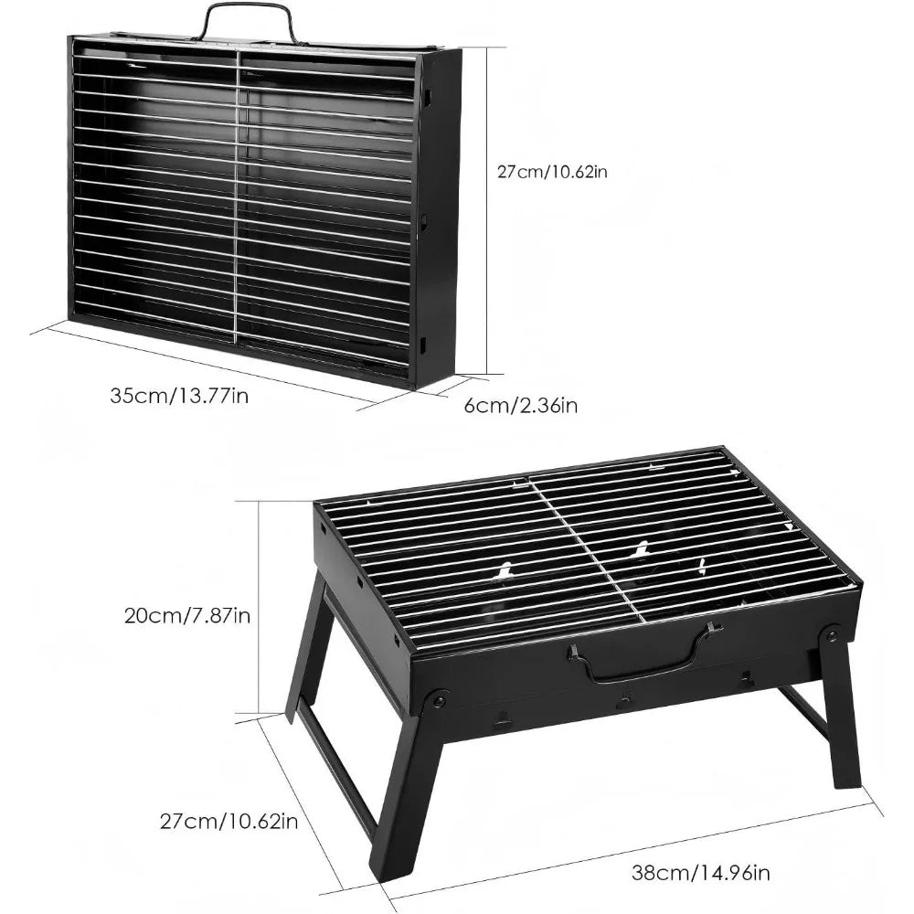 XIUWO Portable Stainless Steel Charcoal Grill For Outdoor Cooking
