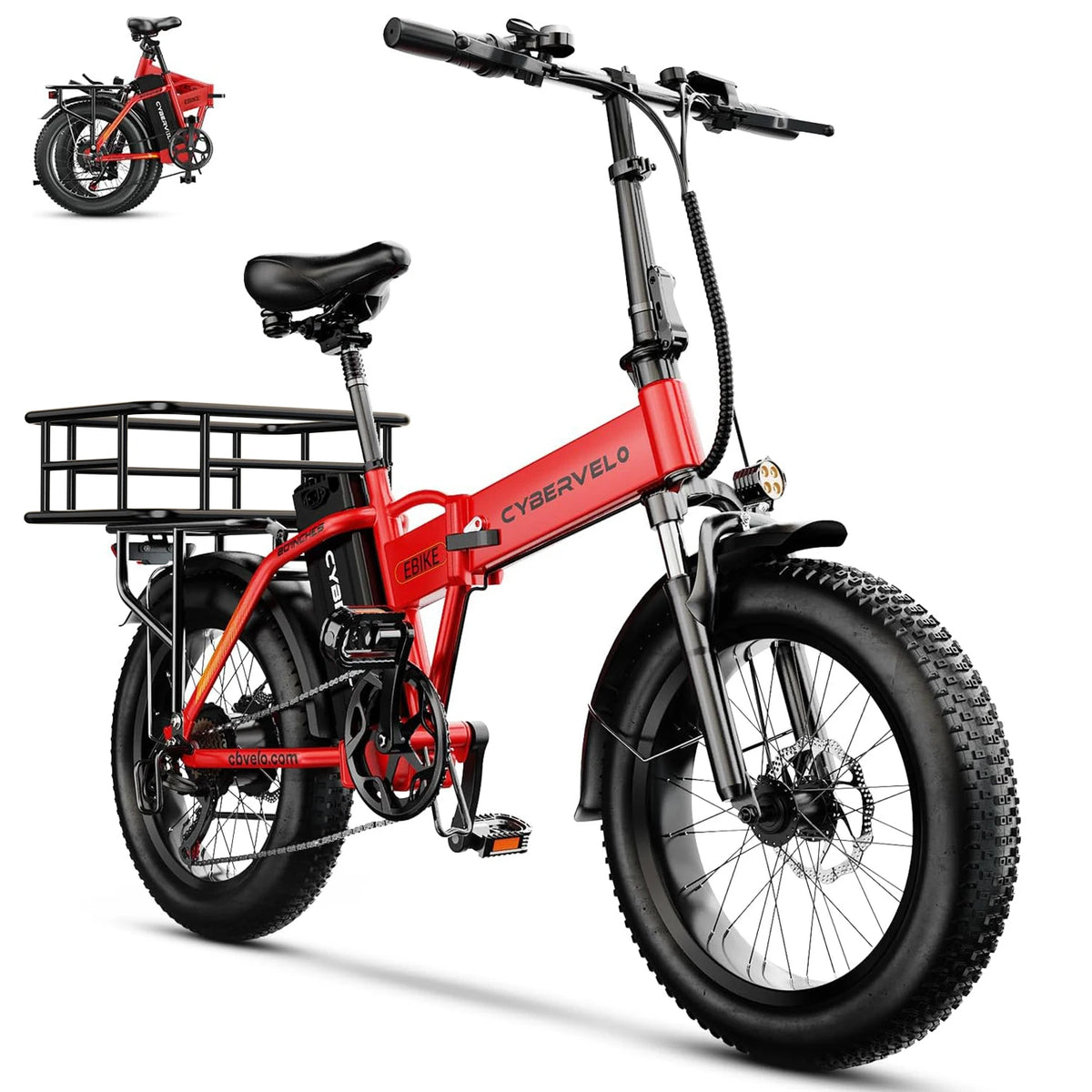 Cybervelo EK4 Folding Electric Bike With Long Range Fat Tires