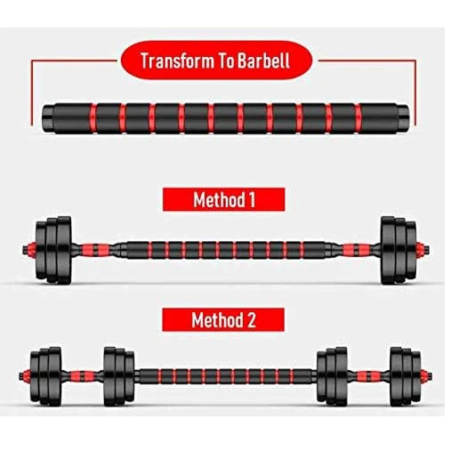 Adjustable Dual Mode Dumbbell and Barbell Set for Home Workouts