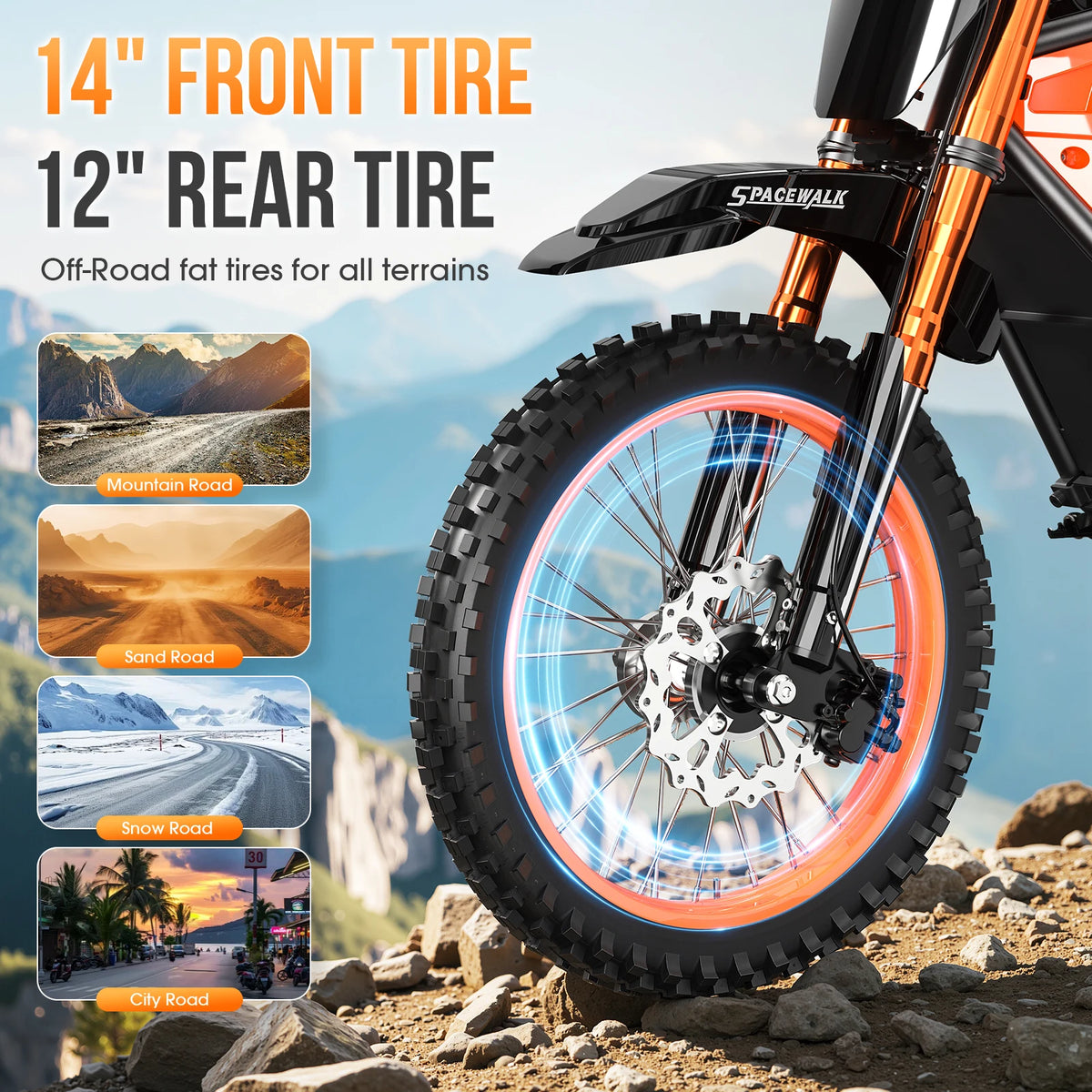 Eilleo 48V Electric Dirt Bike With 3000W Motor For Adults