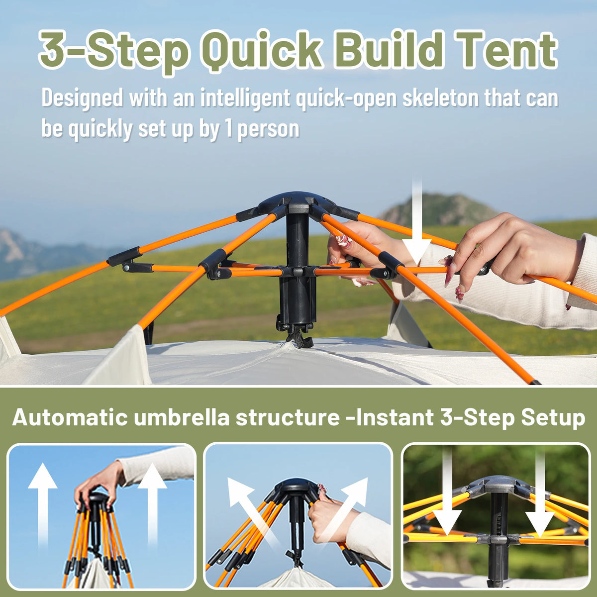 Pakicetus Automatic Pop Up Shelter Tent For Beach Camping Travel