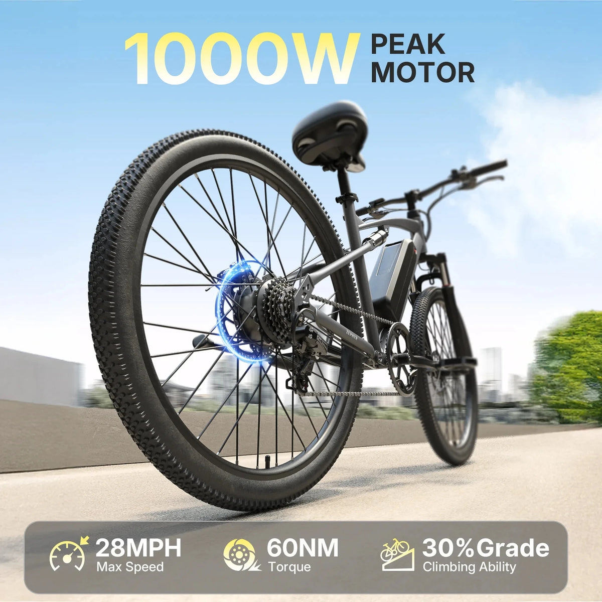 QRONGE Zephyr Full Suspension Electric Bike With 1000W Motor