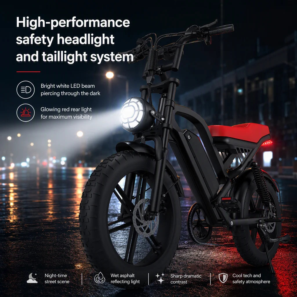 Powerful 750W Fat Tire Electric Bike With Dual Suspension