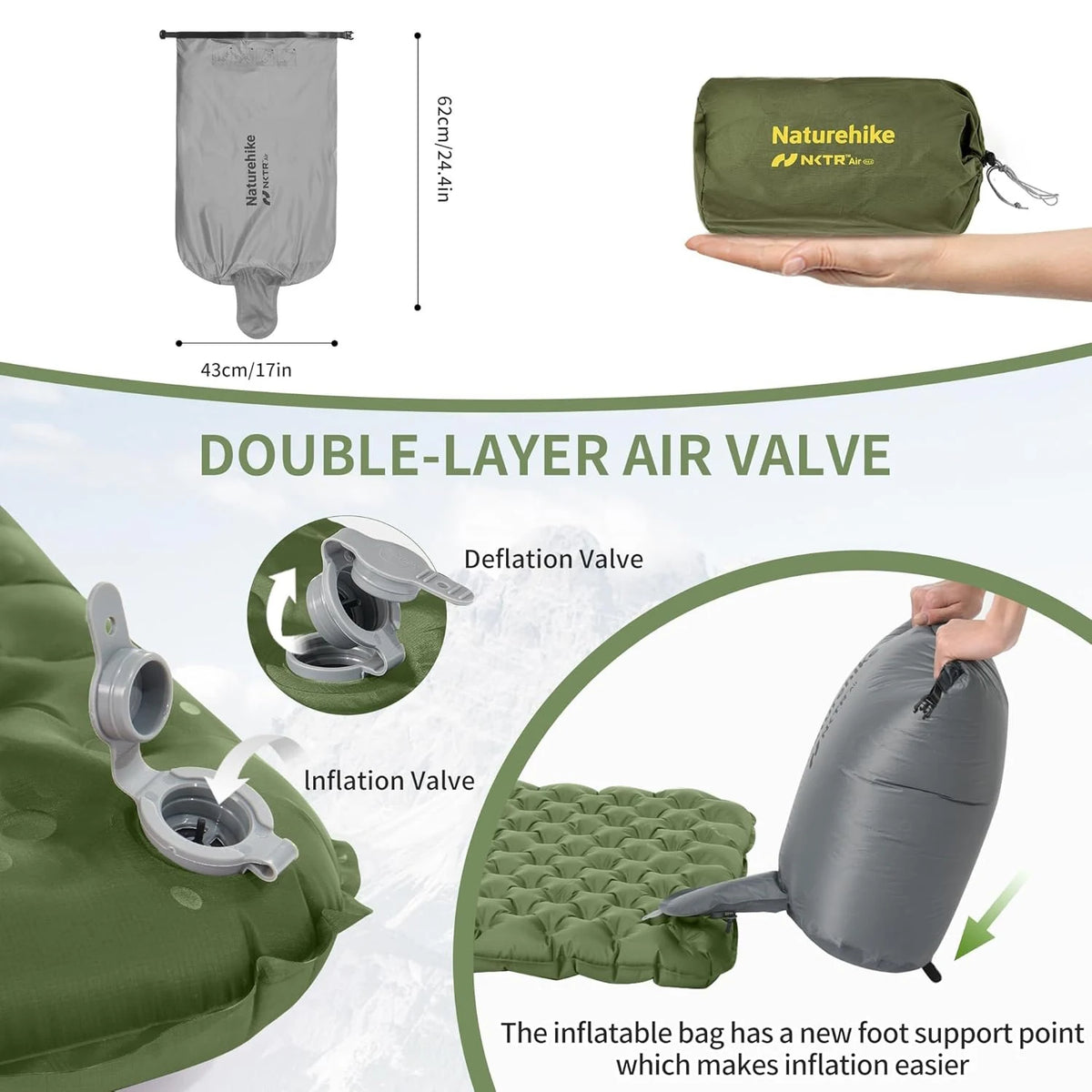 Naturehike Ultralight Insulated Inflatable Sleeping Pad For Camping