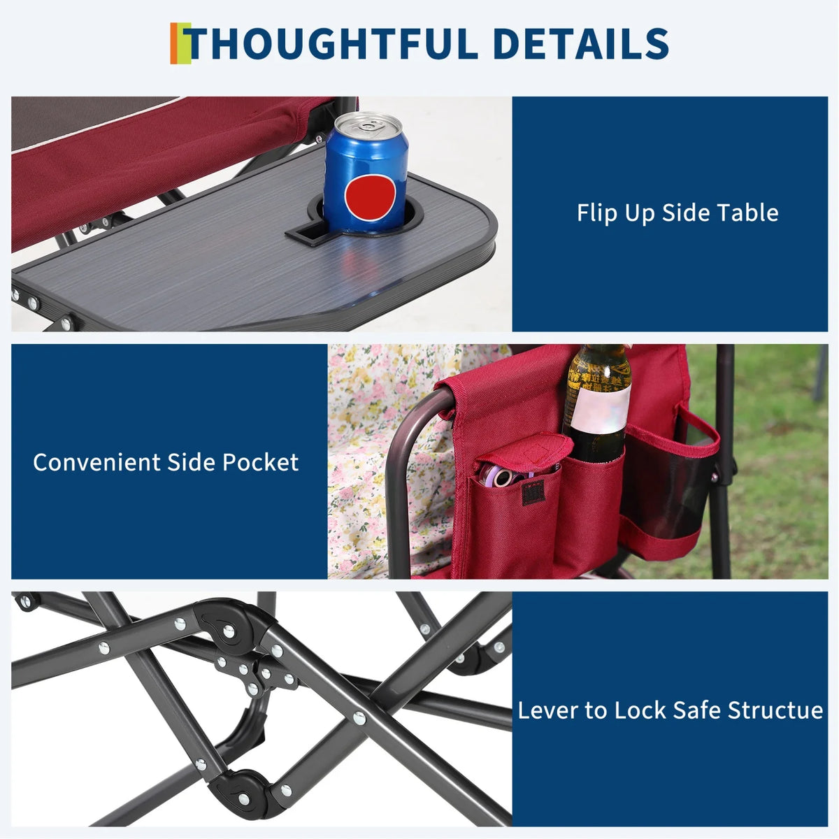 HiMISS Heavy Duty Folding Directors Chair With Cup Holder