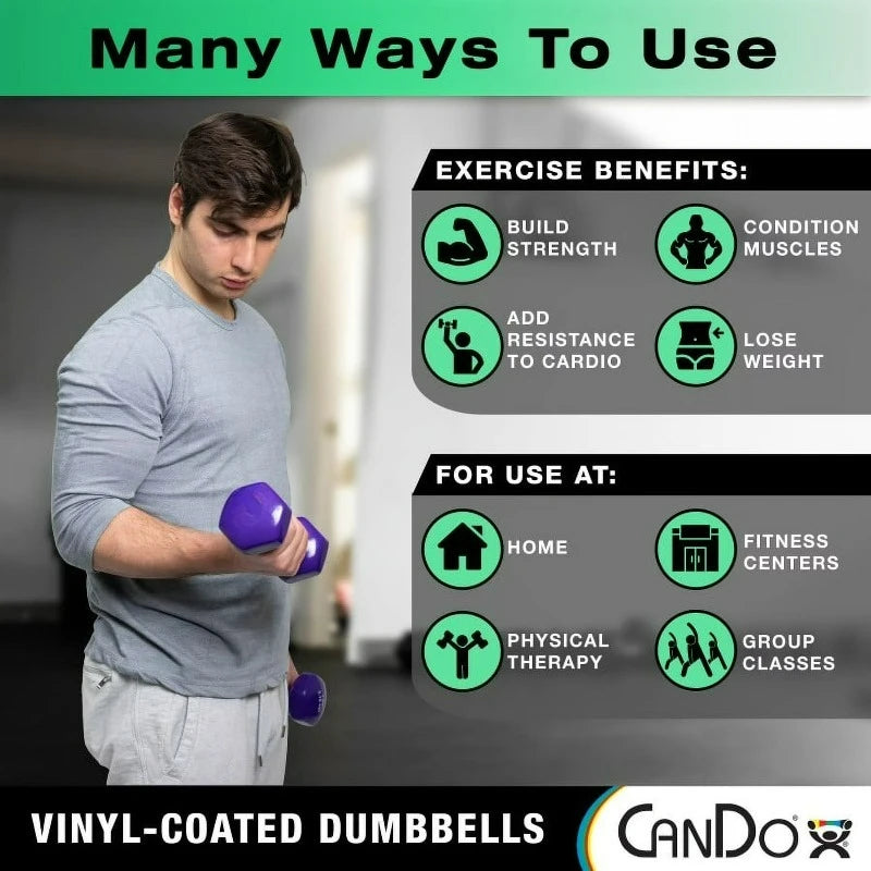 Vinyl Coated Cast Iron Dumbbell For Strength Training Workouts