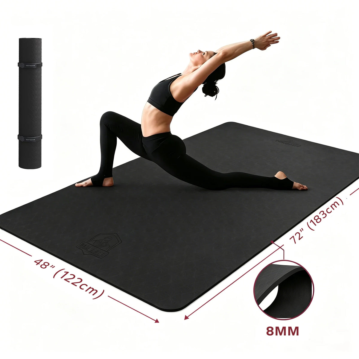 Hapbear Tpe Non Slip Double Sided Yoga Fitness Mat Bag