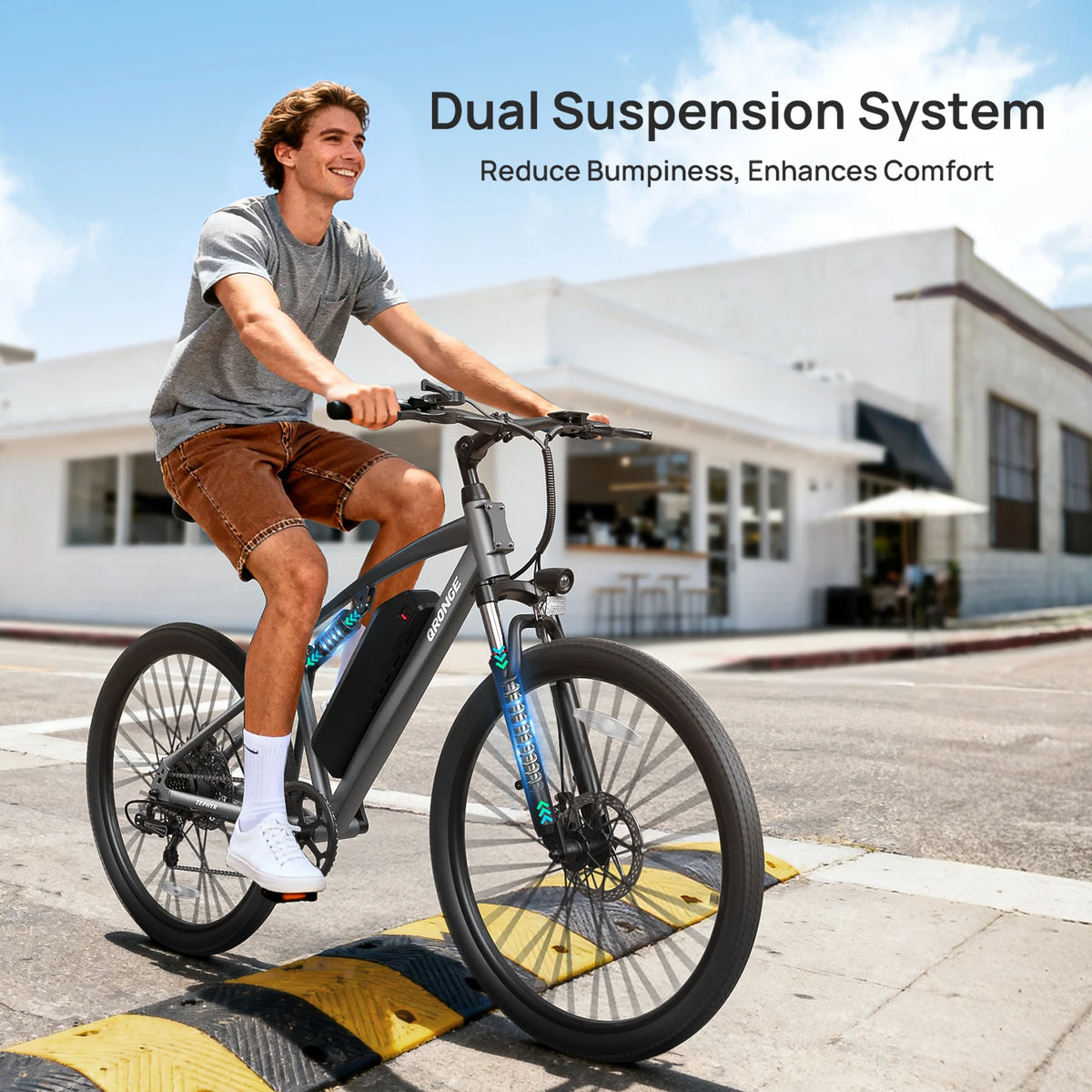 QRONGE Zephyr Full Suspension Electric Bike With 1000W Motor