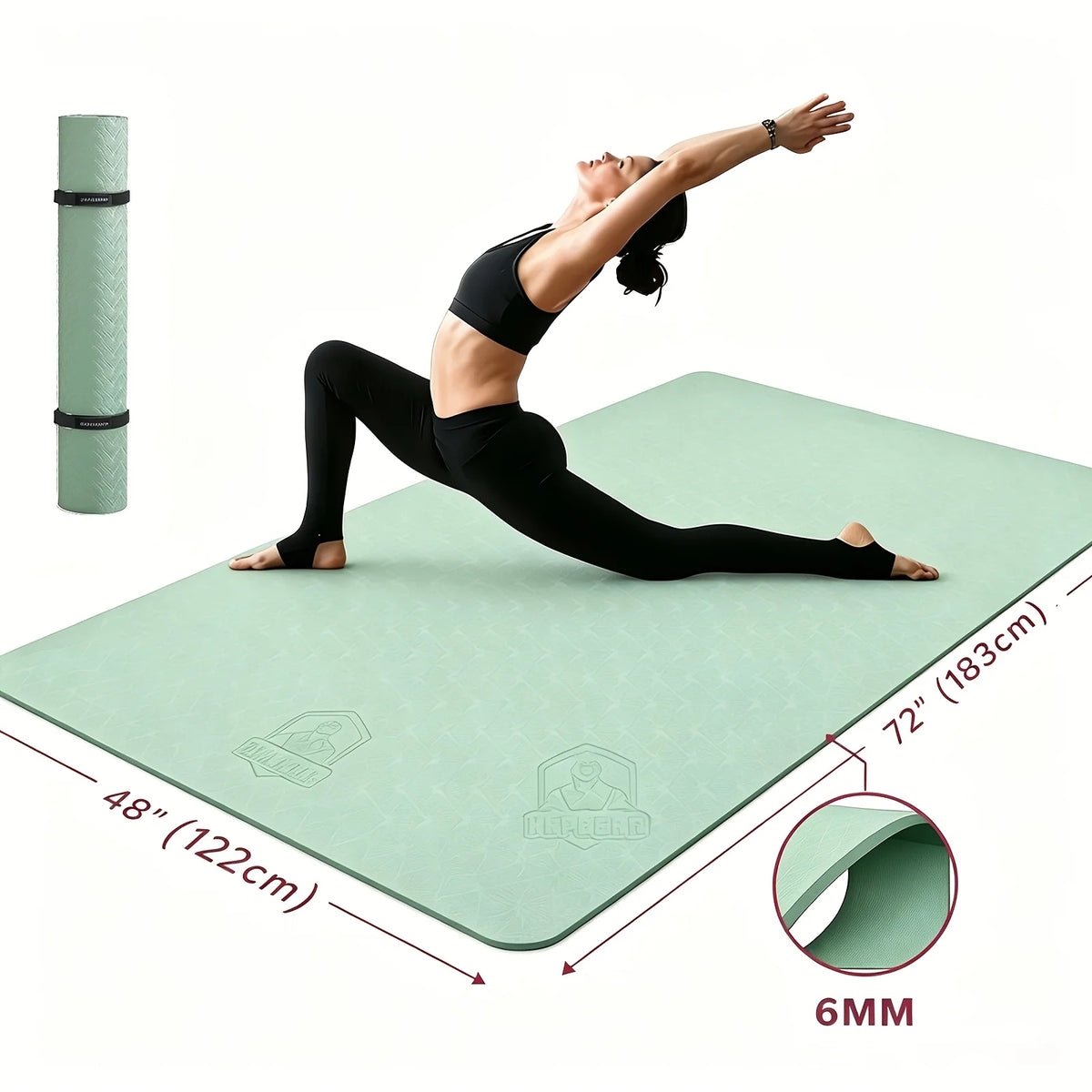 Hapbear Tpe Non Slip Double Sided Yoga Fitness Mat Bag