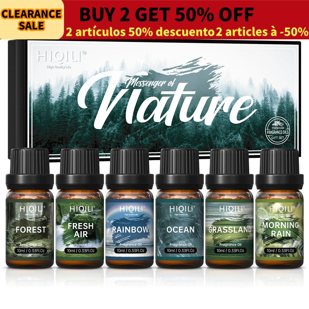 HIQILI Nature Theme Fragrance Oils Gift Set For Aromatherapy