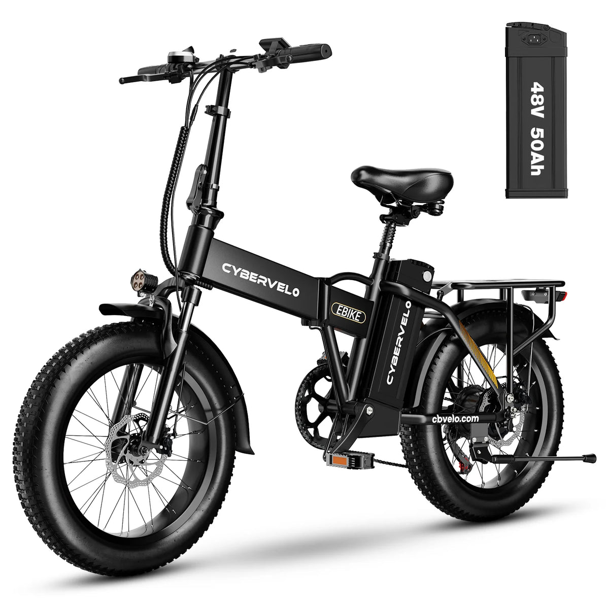 Cybervelo EK4 Folding Electric Bike With Long Range Fat Tires