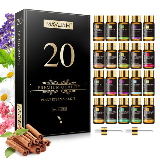 MAYJAM 20 Bottles Aromatherapy Essential Oil Set For Diffuser