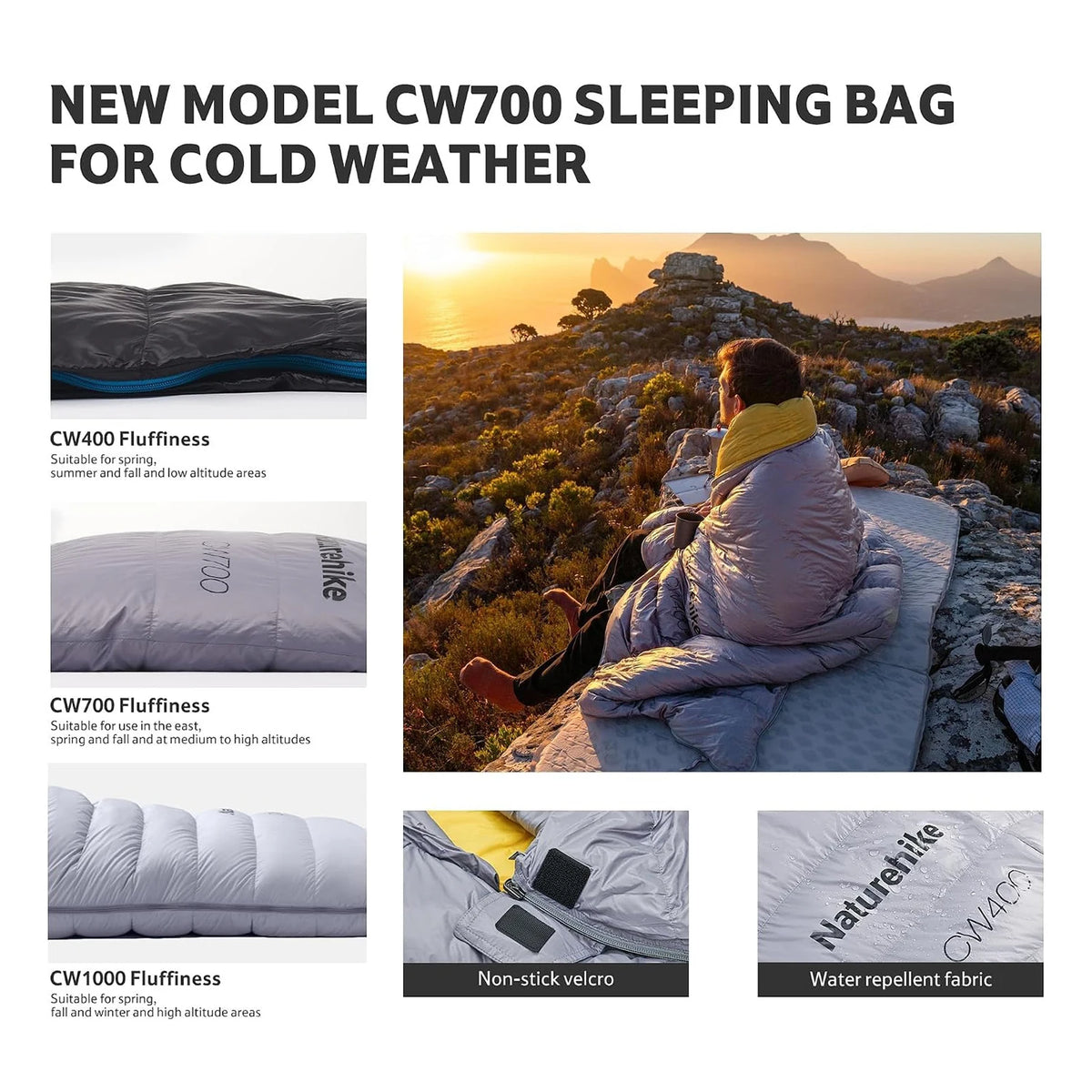 Naturehike CW400 Ultralight 650FP Duck Down Sleeping Bag Four Seasons