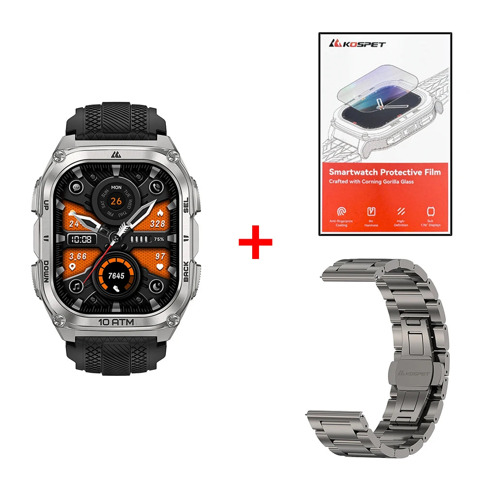 KOSPET Tank M4 Stainless Steel GPS Smartwatch With Health Monitoring